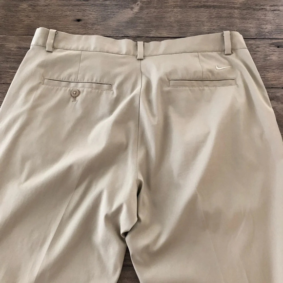 Nike Golf Mens 36 X 32 Tan Performance Pants Dri Fit Flat Front Stretch Golfing - Picture 3 of 5
